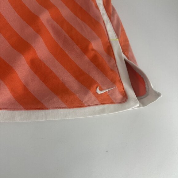 Nike Fit Dry L Coral & White Striped Tennis Skirt With Built-In Shorts - Picture 10 of 11